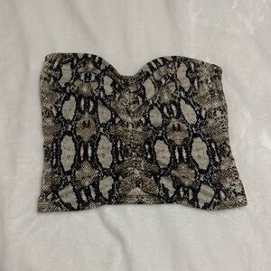 Snakeskin Print Crop Top